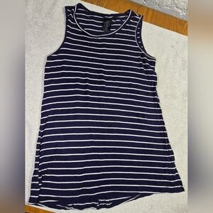 Agnes & Dora Blue and White Striped Tank Top size Small